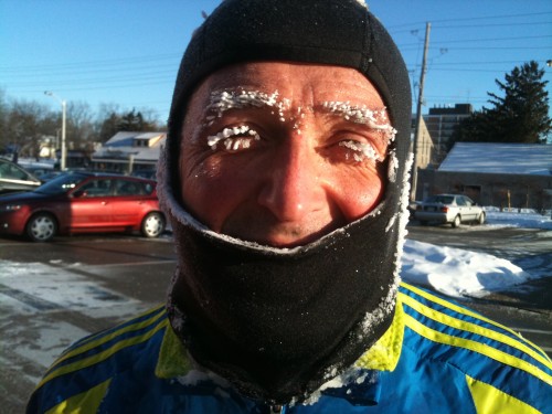 Joe, from Connor's runners, in Burlington Ontario in -17 weather