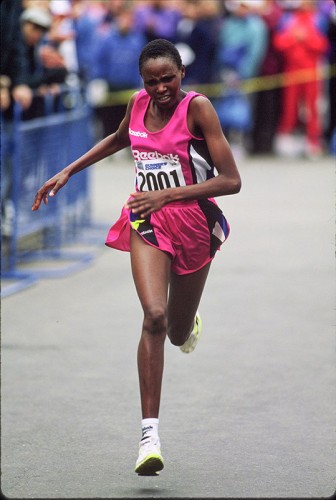 Sally Barsosio winning in 26:16 in 1994 after missing the Start!