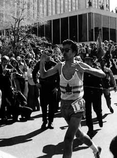 Jerome Drayton winning the 1977 Boston Marathon.