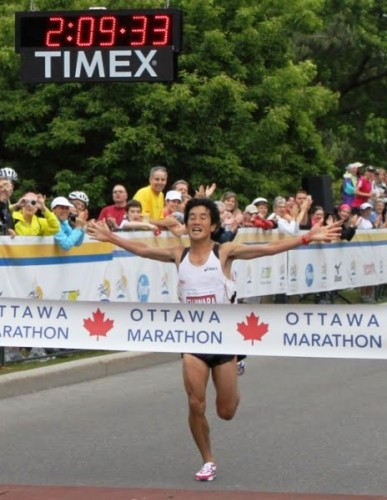 Arata Fujiwara wins Ottawa Marathon 2010 in Course Record time. He was 2nd at Tokyo 2010 and hopes to go one better on Sunday!