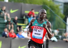 Moses Mosop on his way to a new world record at the 2011 Prefontaine Classic.