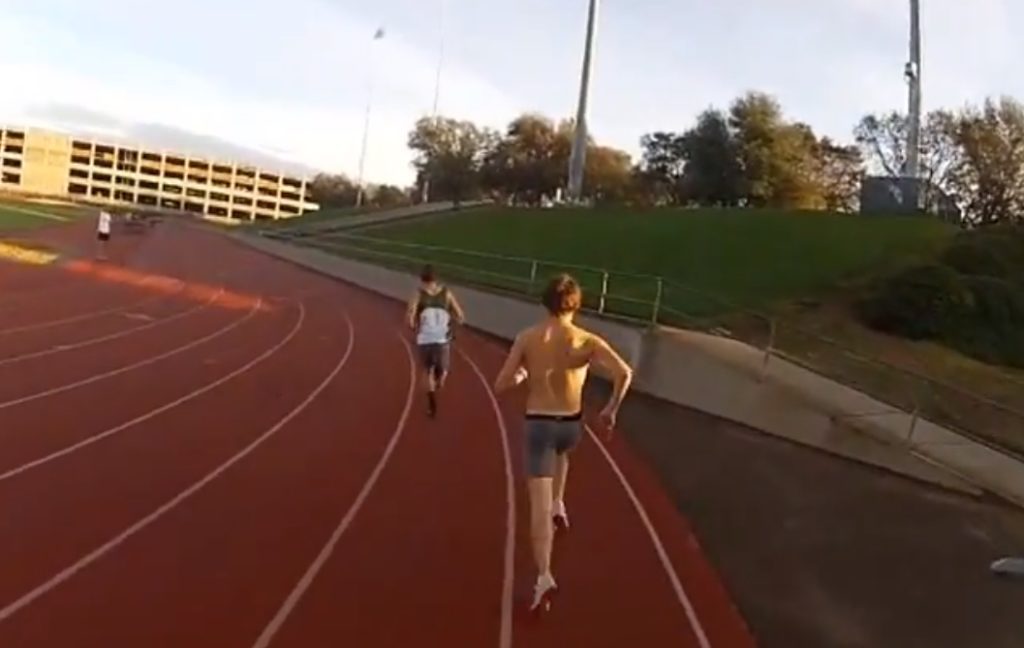 An 800m track race with a GoPro head cam. Photo: YouTube
