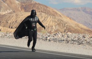 Jon Rice ran the 6:36 mile in Death Valley dressed as Darth Vader. Photo: Laura Greenfield.