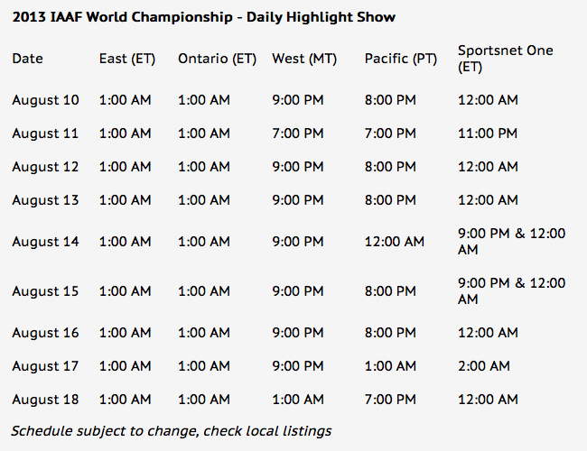 announces world championships highlight show schedule