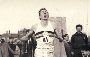 Roger Bannister running the first sub-four minute mile.