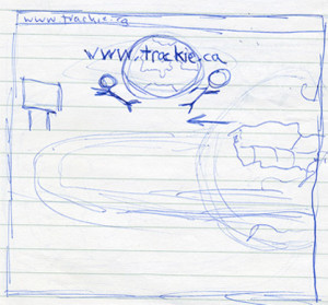 Adam and Matt's 2002 original sketch for the website.