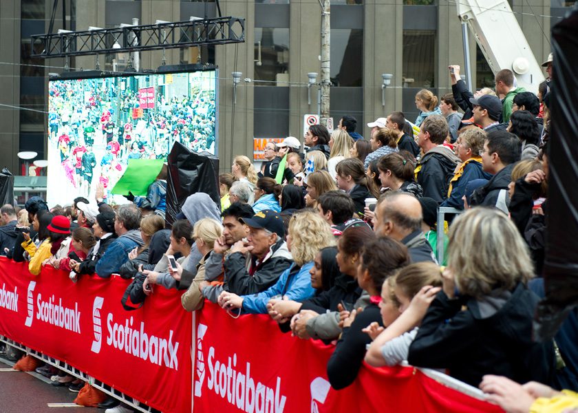 marathon crowd at finish line in Toronto