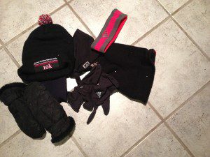 dirty running accessories ready to be re-worn