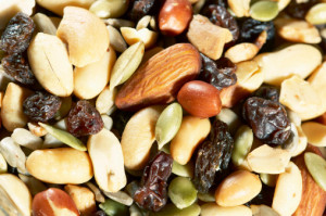 Trail mix can make a great snack before a race.