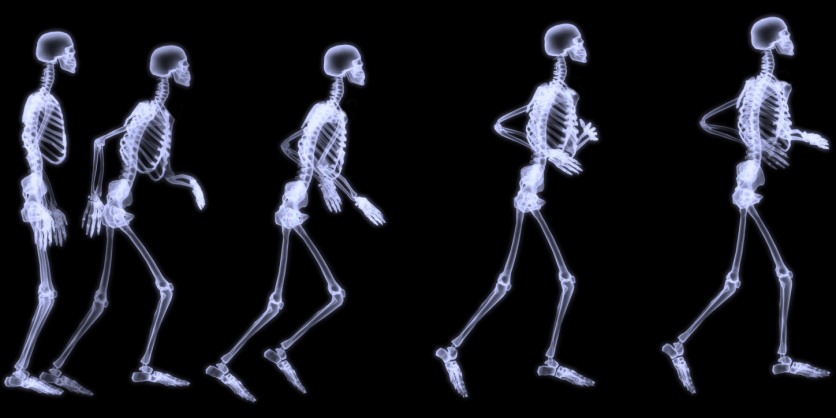 Skeletons running.