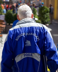 Jackets from every year of the marathon were present at the 2014 edition of the race.