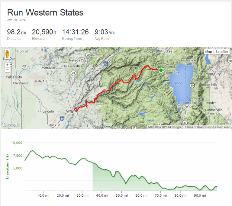 western states endurance run map