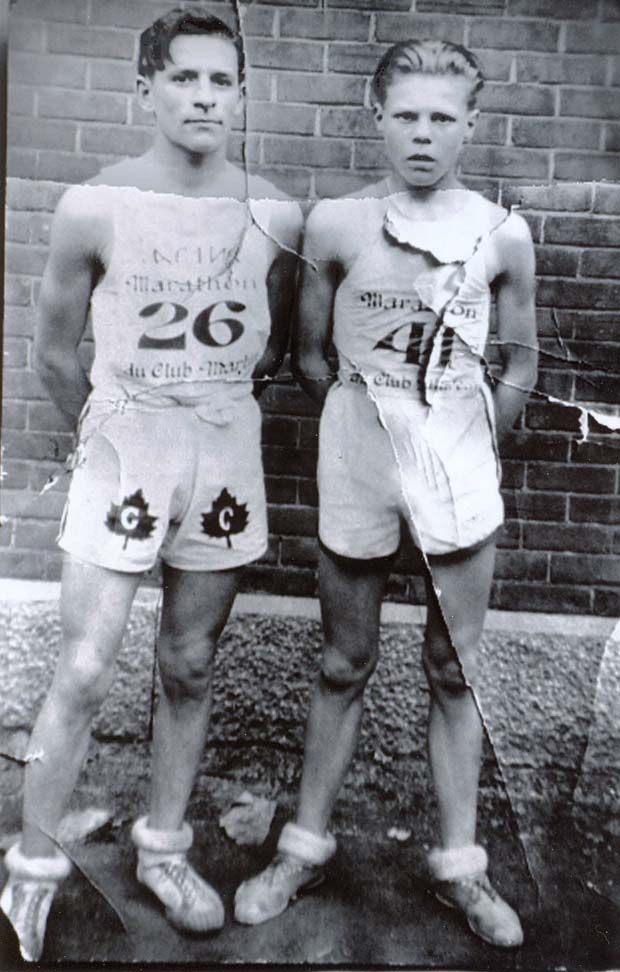 Côté (left) some time around 1932 with his friend Fred St-Germain, Collection of the Centre d’histoire de Saint-Hyacinthe/Courtesy of Paul Foisy