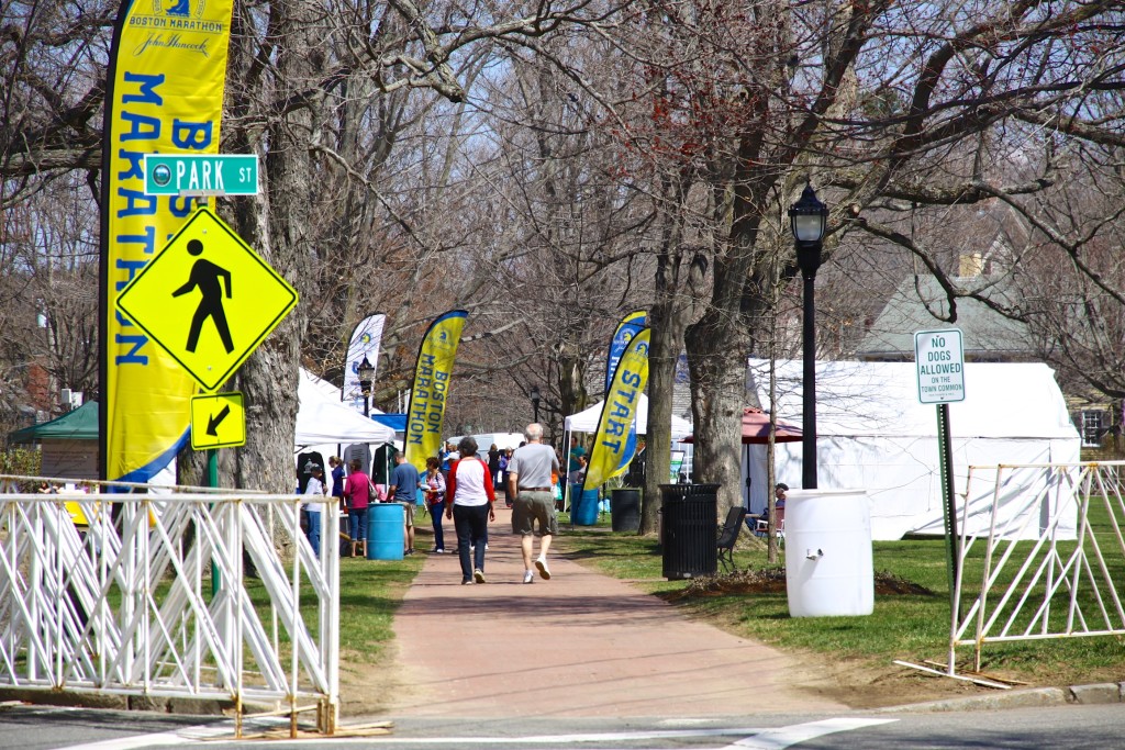 For two days before race day, the residents of Hopkinton hold a festival in the twon square.