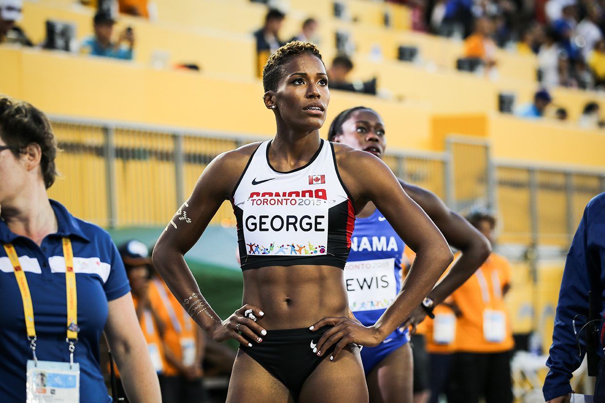 Phylicia George after the 100m hurdle final.
