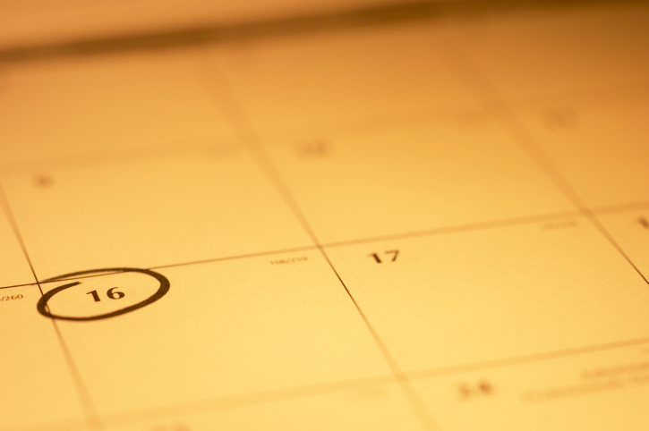 Date circled on calendar