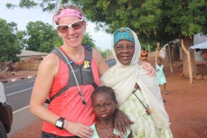 Andrea during her run across Gambia.