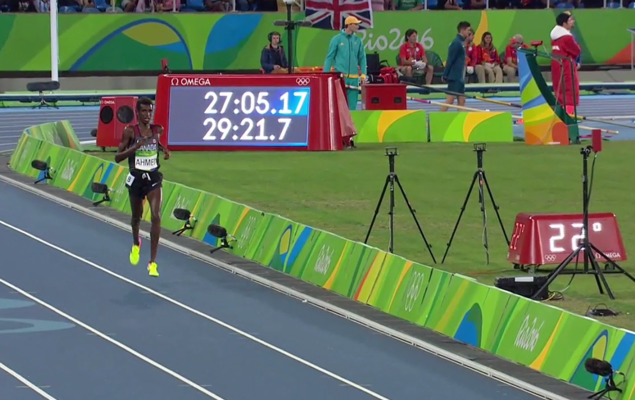 Mo Ahmed finishes a disappointing 10,000m in Rio.
