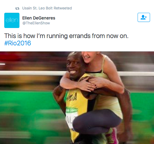 Usain Bolt Ellen meme