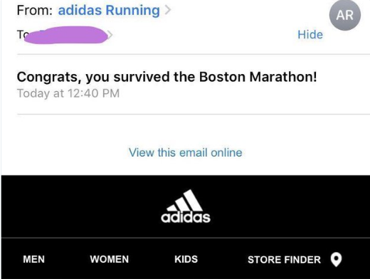 eerste Aktentas lof Adidas sends extremely poorly worded email to Boston Marathon finishers -  Canadian Running Magazine