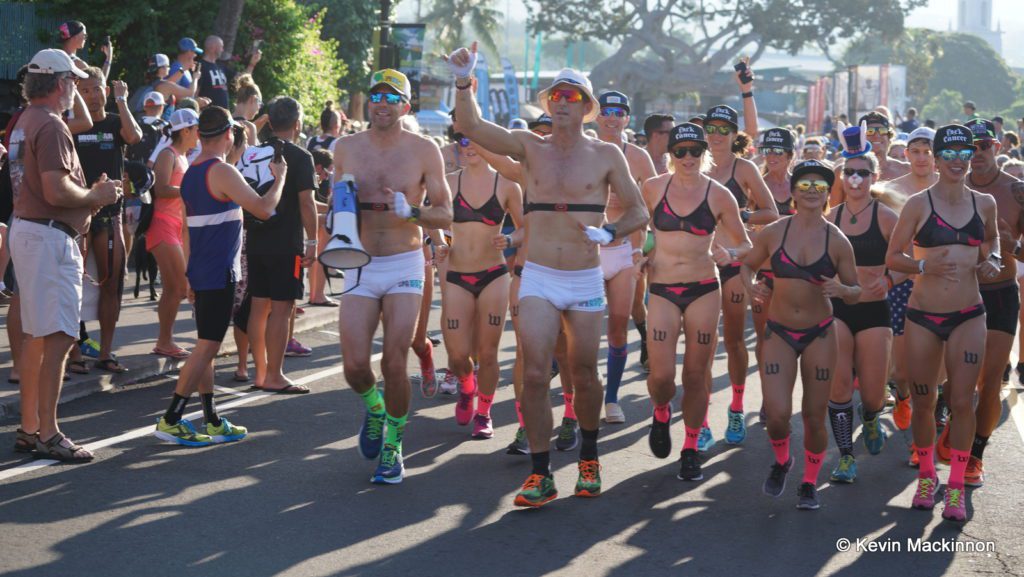 Triathletes shed clothes for underpants run pre-Ironman World