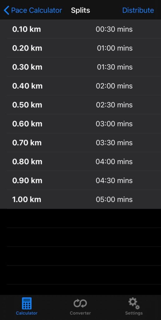 Running Pace Calculator for iPhone