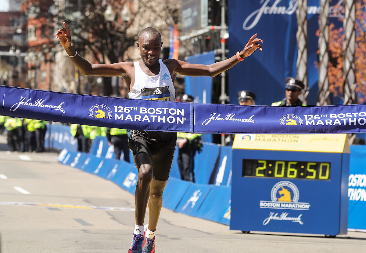 Evans Chebet of Kenya wins the 126th Boston Marathon - Canadian Running ...