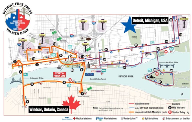 detroit free press marathon map