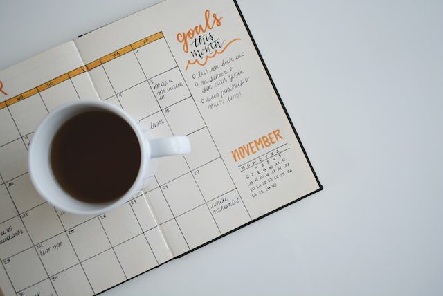 schedule with coffee
