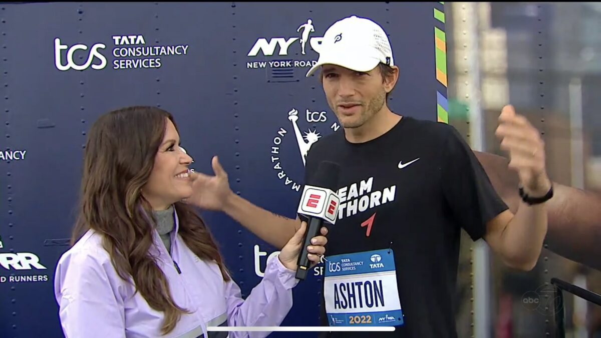 Ashton Kutcher NYC Marathon