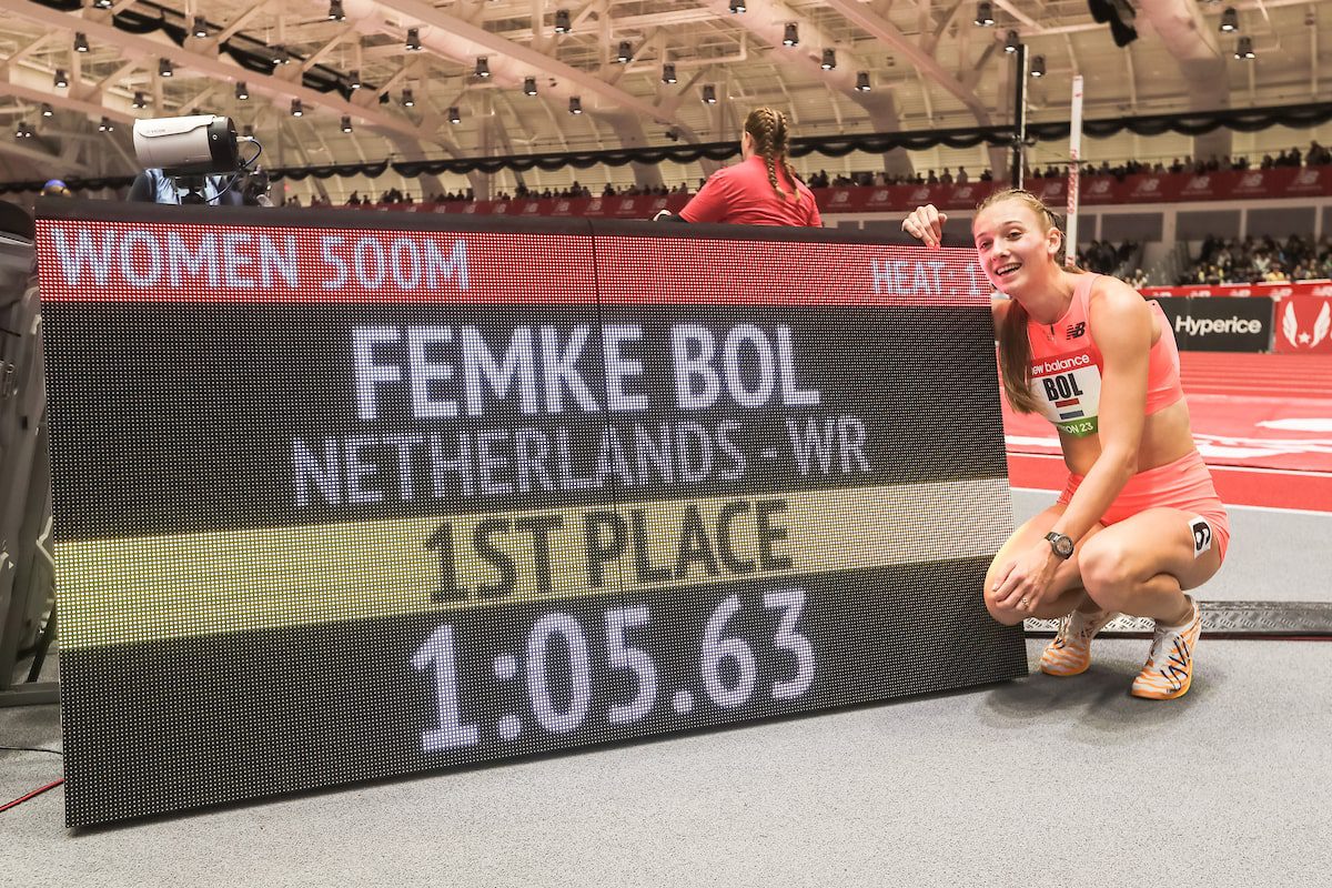 Femke Bol runs indoor 500m world best at New Balance Grand Prix