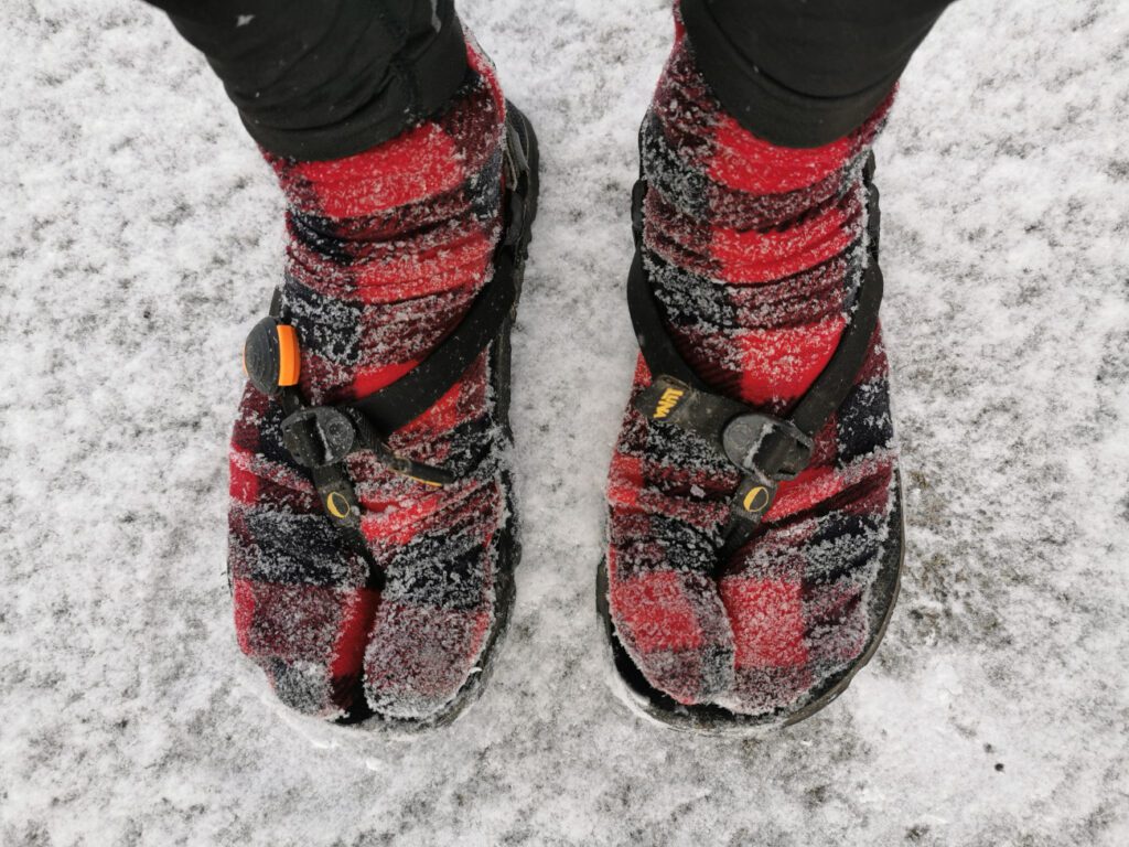 sandals in winter