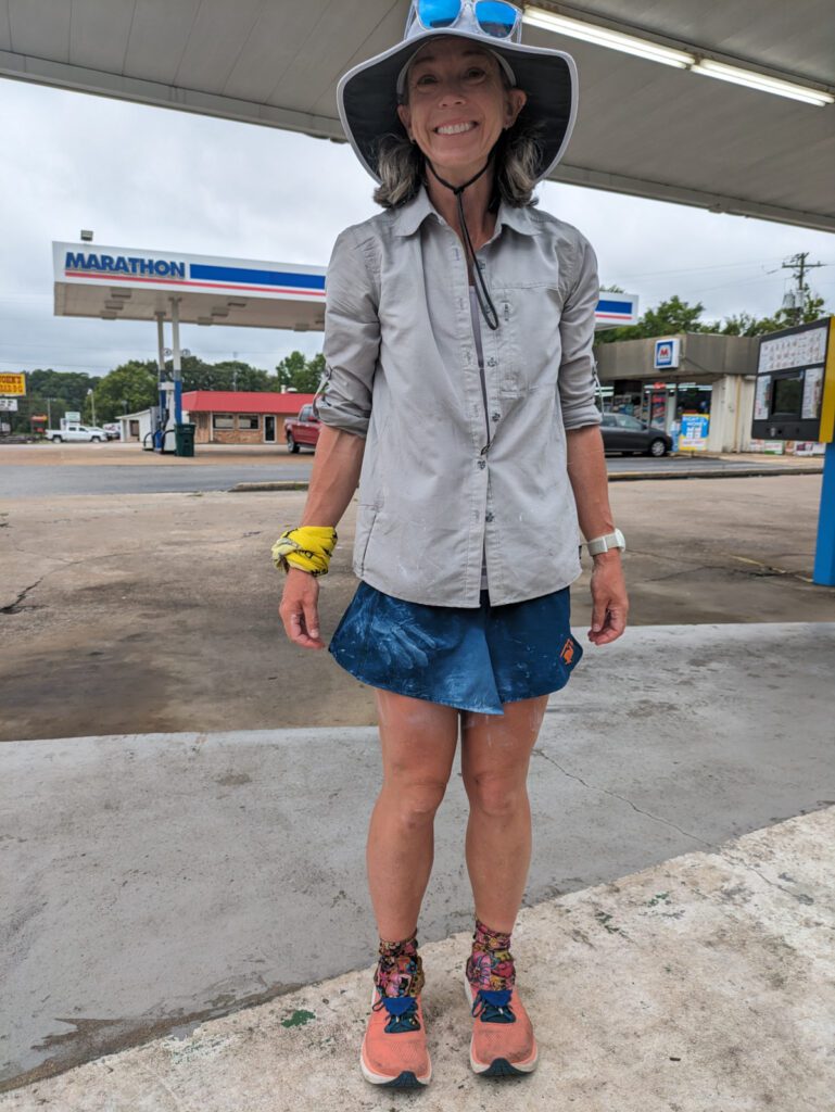 Michelle Leduc at gas station