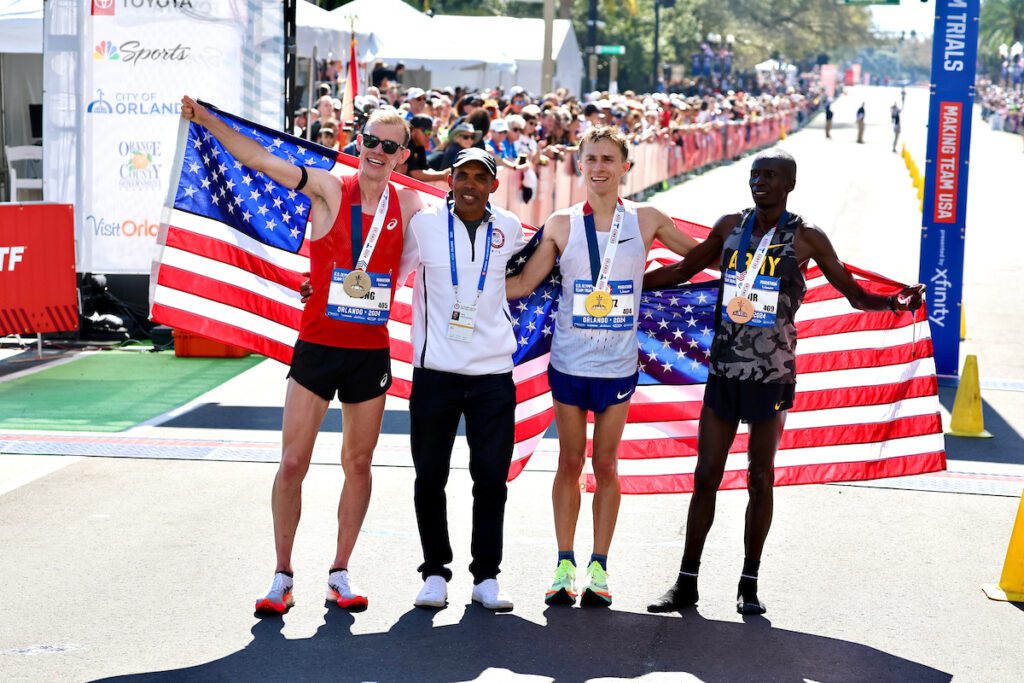 US marathon trials men's podium 2024