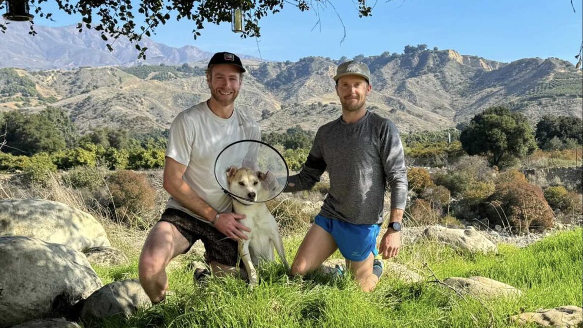 trail runners rescue dog