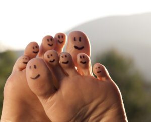 feet with happy faces