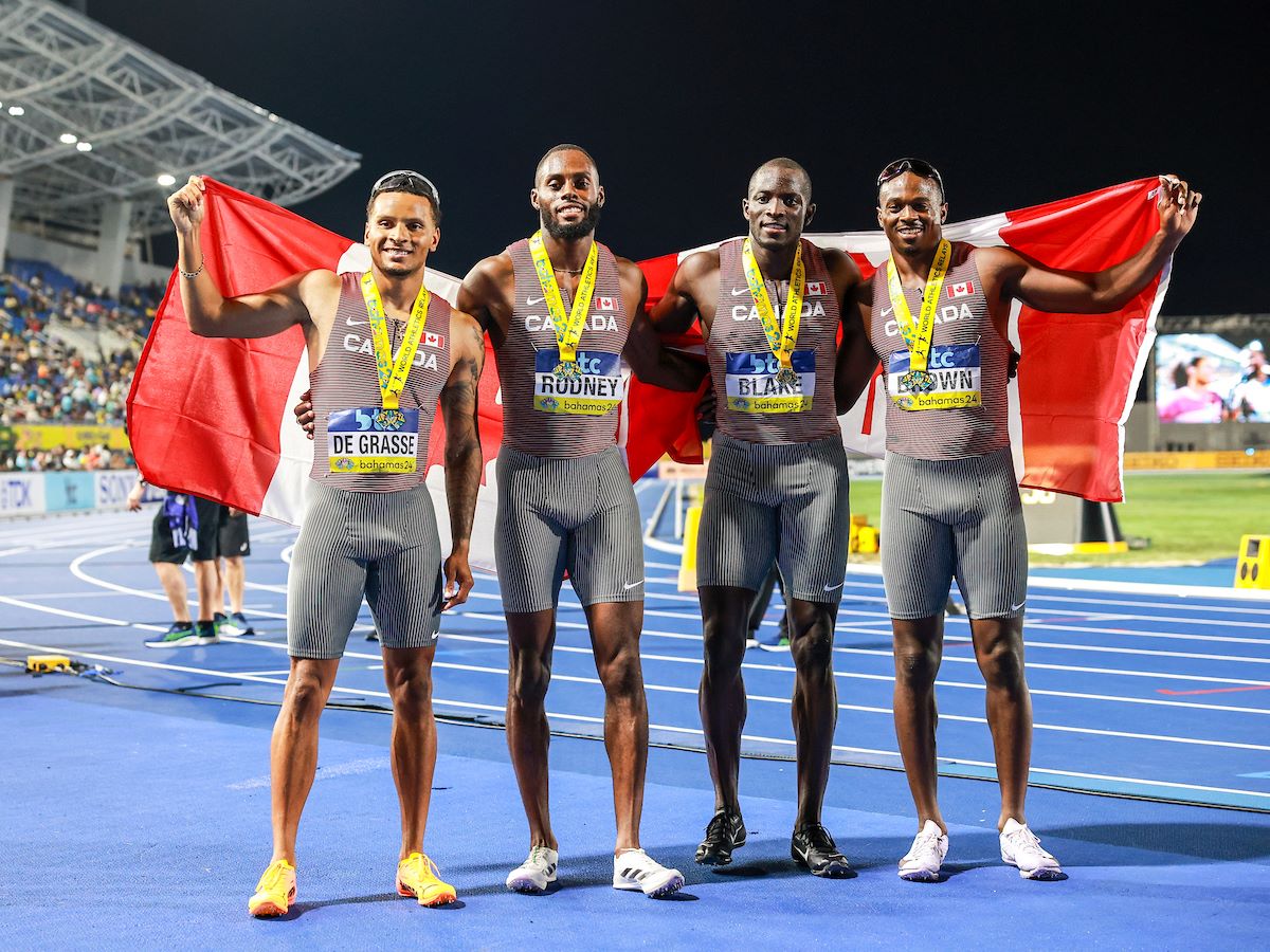 Canadian men's 4x100m relay team wins silver at World Relays Canadian